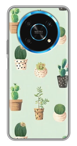 Чехол с принтом "Кактусы в горшочках " для Huawei Honor Magic 5 Lite 5G