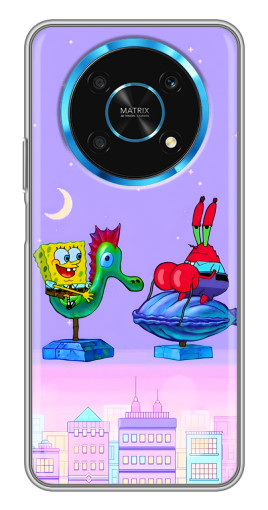 Силиконовый чехол с изображением "Крабс и Спанч Боб" для Huawei Honor Magic 5 Lite 5G
