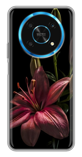 Чехол с печатью "Красная лилия " для Huawei Honor Magic 5 Lite 5G
