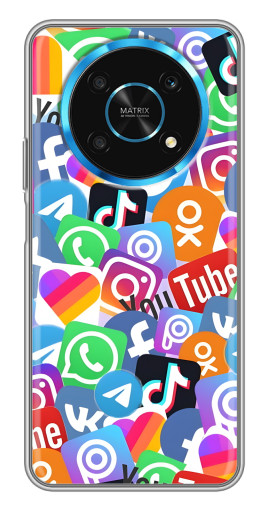 Чехол с печатью "Яркие иконки" для Huawei Honor Magic 5 Lite 5G