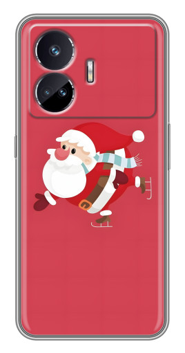 Чехол с картинкой "Дед Мороз на коньках" для Realme GT5