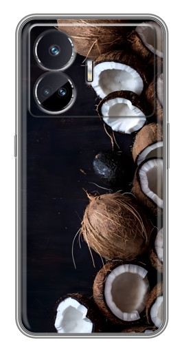 Силиконовый чехол с изображением "Кокосы на черном" для Realme GT5