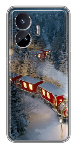 Чехол с печатью "Новогодний поезд" для Realme GT5