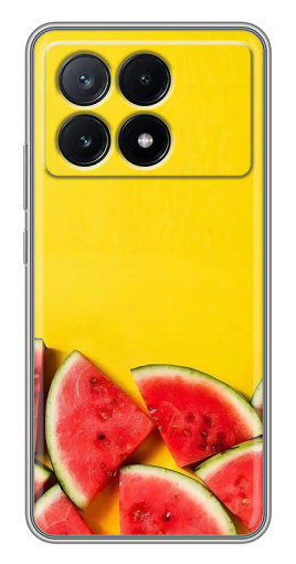 Силиконовый чехол с изображением "Арбузики на желтом" для Xiaomi POCO X6 Pro (5G)