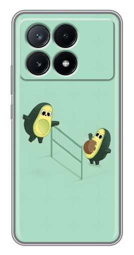 Силиконовый чехол с изображением "Авокадо волейболисты " для Xiaomi POCO X6 Pro (5G)