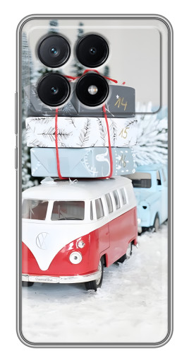 Силиконовый чехол с изображением "Автобус с подарками" для Xiaomi POCO X6 Pro (5G)