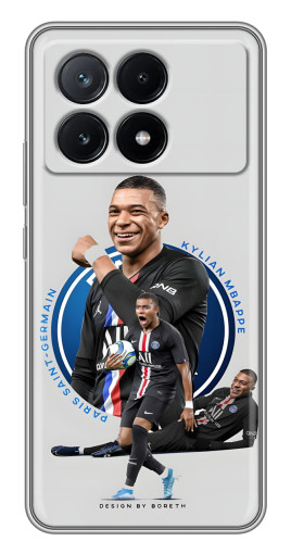Силиконовый чехол с изображением "Kylian Mbappe" для Xiaomi POCO X6 Pro (5G)