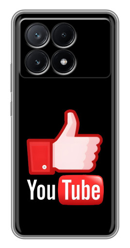 Чехол с печатью "Лайк YouTube" для Xiaomi POCO X6 Pro (5G)