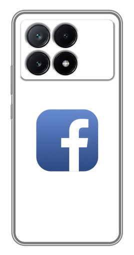 Силиконовый чехол с изображением "Лого Фейсбук" для Xiaomi POCO X6 Pro (5G)