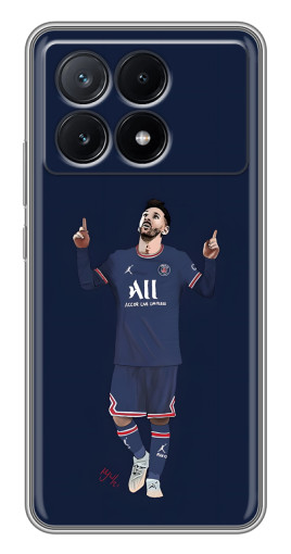 Силиконовый чехол с изображением "Месси в ПСЖ" для Xiaomi POCO X6 Pro (5G)