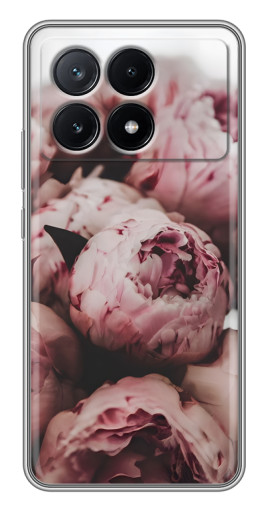 Силиконовый чехол с изображением "Нежные пионы" для Xiaomi POCO X6 Pro (5G)