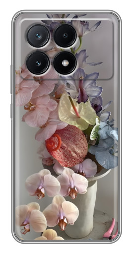Силиконовый чехол с изображением "Разноцветные орхидеи" для Xiaomi POCO X6 Pro (5G)