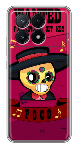 Силиконовый чехол с изображением "WANTED POCO" для Xiaomi POCO X6 Pro (5G)