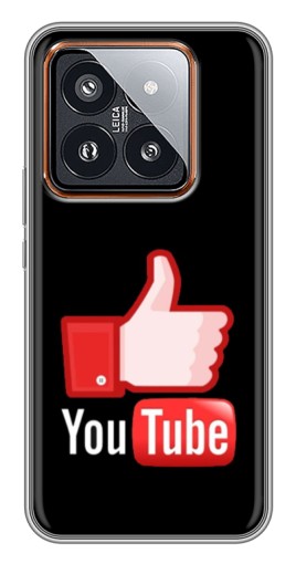 Силиконовый чехол с изображением "Лайк YouTube" для Xiaomi 14 Pro