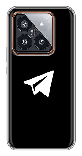 Чехол с картинкой "Лого Телеграм" для Xiaomi 14 Pro