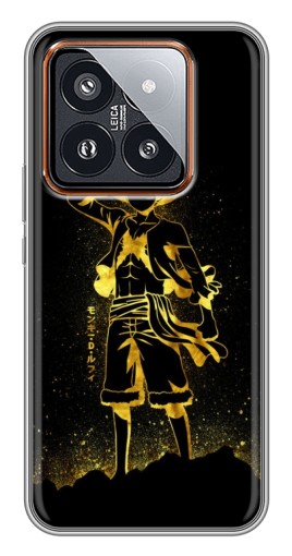 Чехол с картинкой "Золотой Де Луффи" для Xiaomi 14 Pro