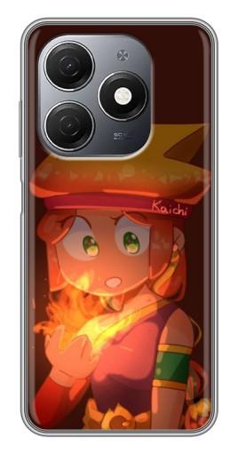 Чехол с принтом "Amber с огнем" для TECNO Spark 20
