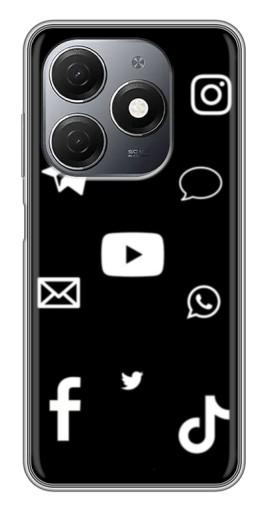 Силиконовый чехол с изображением "Белые иконки" для TECNO Spark 20