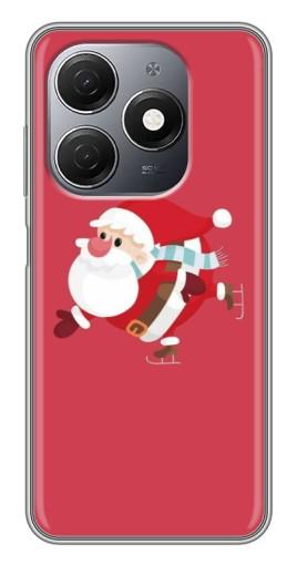 Чехол с картинкой "Дед Мороз на коньках" для TECNO Spark 20
