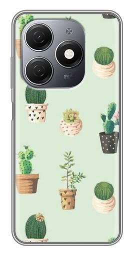 Чехол с картинкой "Кактусы в горшочках " для TECNO Spark 20