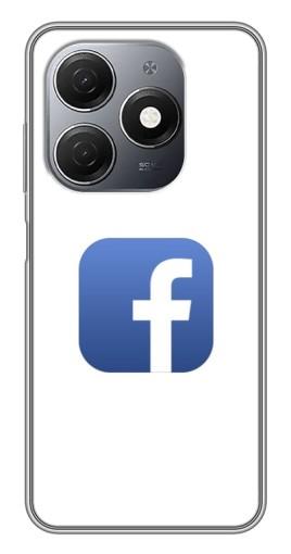 Чехол с принтом "Лого Фейсбук" для TECNO Spark 20