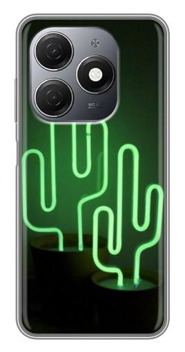 Силиконовый чехол с изображением "Неоновый кактус" для TECNO Spark 20