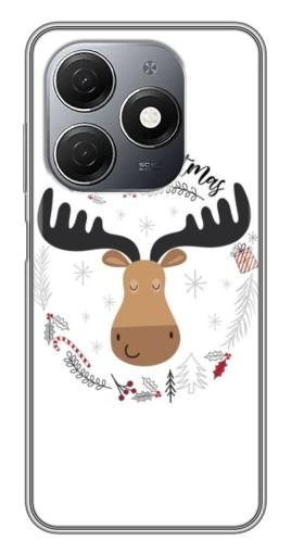 Силиконовый чехол с изображением "Новогодний олень" для TECNO Spark 20