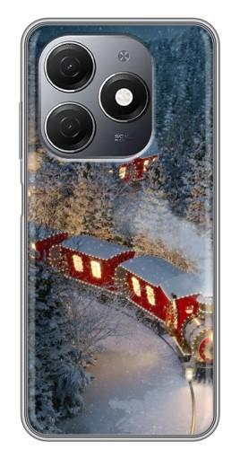 Силиконовый чехол с изображением "Новогодний поезд" для TECNO Spark 20