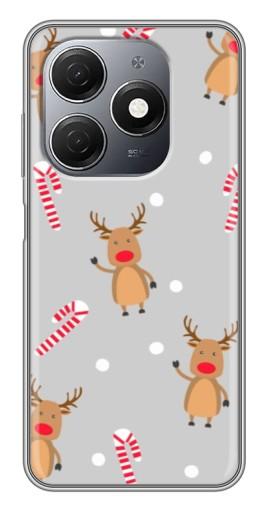 Силиконовый чехол с изображением "Олени с конфетами" для TECNO Spark 20