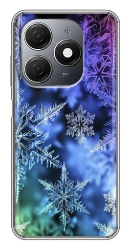 Силиконовый чехол с изображением "Разноцветные снежинки" для TECNO Spark 20