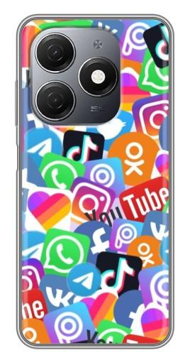 Чехол с печатью "Яркие иконки" для TECNO Spark 20