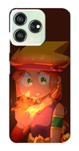 Чехол с принтом "Amber с огнем" для ZTE Blade V50