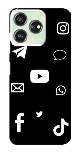 Чехол с принтом "Белые иконки" для ZTE Blade V50