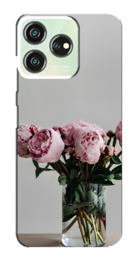 Чехол с печатью "Пионы в вазе" для ZTE Blade V50