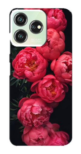 Чехол с картинкой "Яркие пионы" для ZTE Blade V50