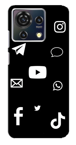 Силиконовый чехол с изображением "Белые иконки" для ZTE Blade V50 Vita