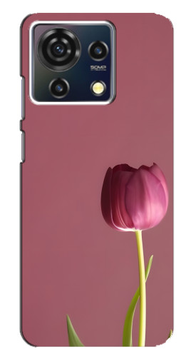 Силиконовый чехол с изображением "Розовый тюльпан" для ZTE Blade V50 Vita