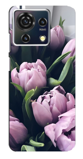 Чехол с печатью "Сиреневые тюльпаны" для ZTE Blade V50 Vita