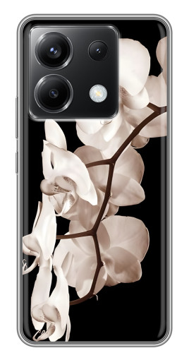 Чехол с картинкой "Черно-белая орхидея" для Xiaomi POCO X6 5G