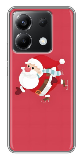 Чехол с печатью "Дед Мороз на коньках" для Xiaomi POCO X6 5G