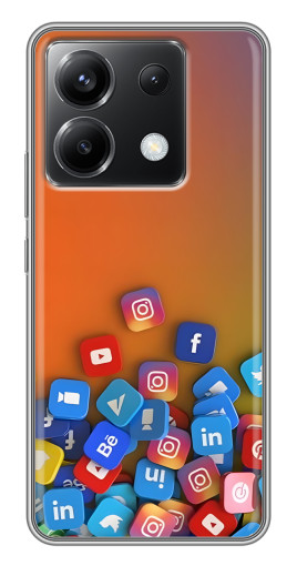 Чехол с принтом "Иконки соц сетей" для Xiaomi POCO X6 5G