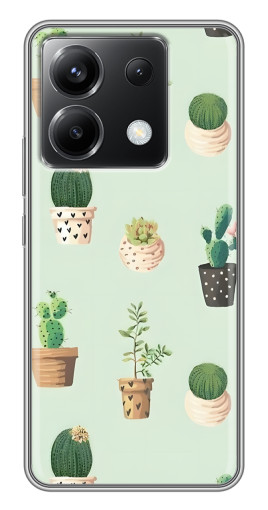 Чехол с картинкой "Кактусы в горшочках " для Xiaomi POCO X6 5G