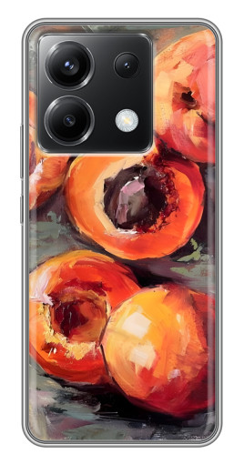 Чехол с картинкой "Картина персики" для Xiaomi POCO X6 5G