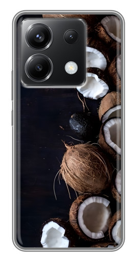 Чехол с печатью "Кокосы на черном" для Xiaomi POCO X6 5G