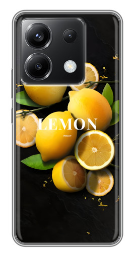 Силиконовый чехол с изображением "Лимон на черном" для Xiaomi POCO X6 5G