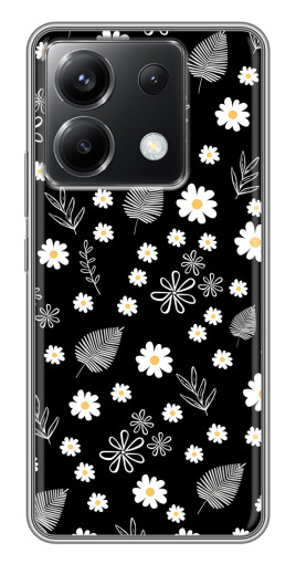 Чехол с картинкой "Ромашки на черном" для Xiaomi POCO X6 5G