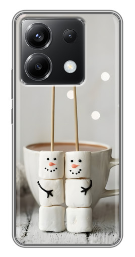 Чехол с картинкой "Снеговики из зефира" для Xiaomi POCO X6 5G