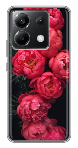 Силиконовый чехол с изображением "Яркие пионы" для Xiaomi POCO X6 5G