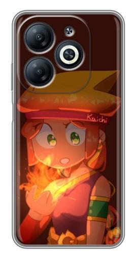 Чехол с картинкой "Amber с огнем" для Infinix Smart 8