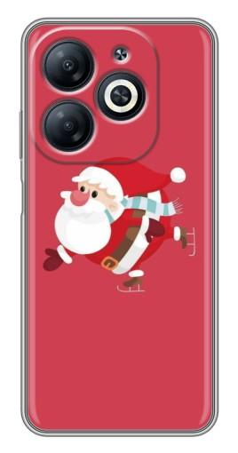 Силиконовый чехол с изображением "Дед Мороз на коньках" для Infinix Smart 8